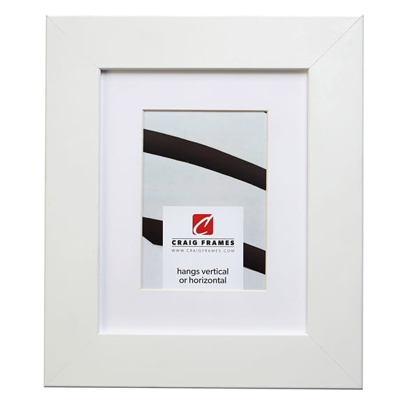 Craig Frames 74267 18x36 inch Satin White Picture Frame Matted for a 14x32 Photo