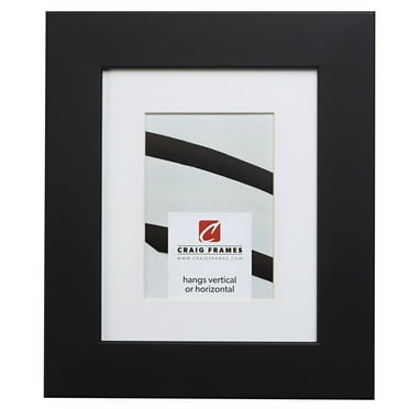 Craig Frames 74273 10x13 inch Satin Black Picture Frame Matted for a 7x10 Photo