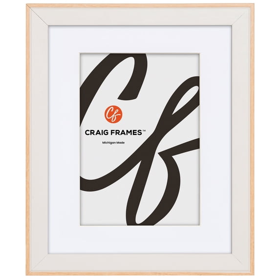 Craig Frames Acoustic, 14x22 Picture Frame Matted for an 11x17 Photo, Classic White