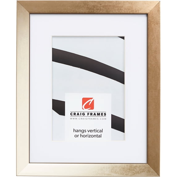 Craig Frames Alloy, 17x22 inch Picture Frame Matted for a 13x19 Photo, Gold