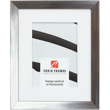 Craig Frames Alloy, 8x10 inch Picture Frame Matted for a 5x7 Photo, Gunmetal