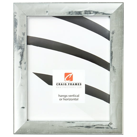 Craig Frames Allure, 11x17 inch Picture Frame, Distressed French Silver