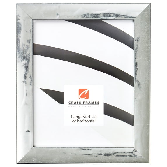 Craig Frames Allure, 12x12 inch Picture Frame, Distressed French Silver