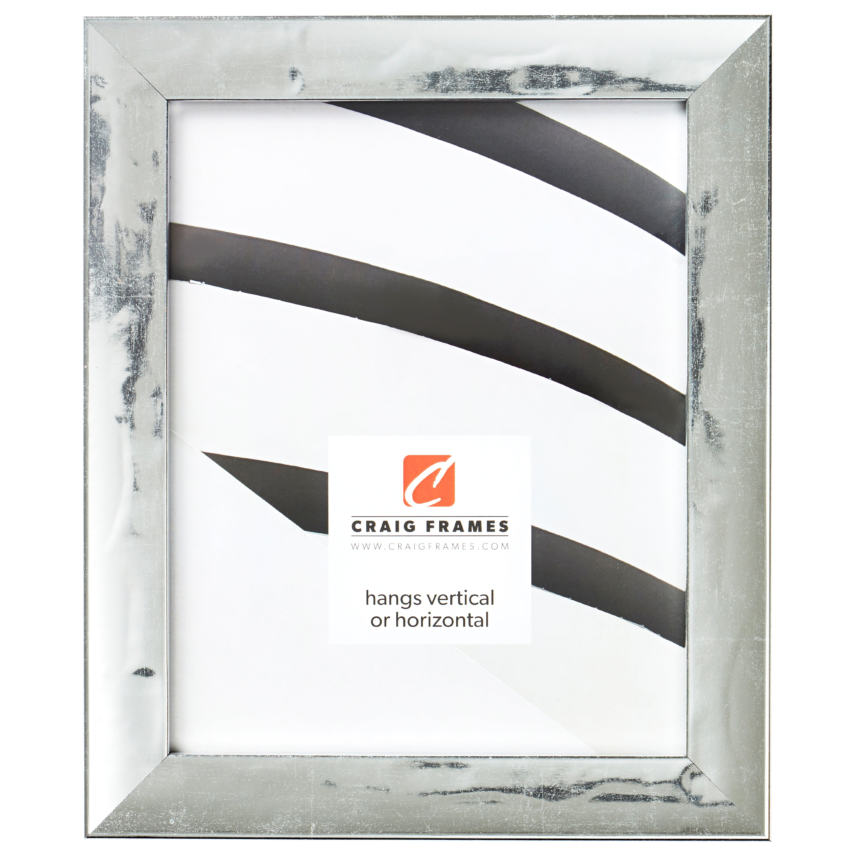 Craig Frames Ventura 2" Wide Modern Distressed Pewter Silver Picture Frame | Multiple Sizes Available