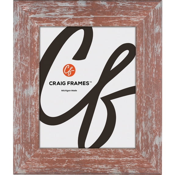 Craig Frames American Barn, 10x17 inch Picture Frame, Faux Red Barnwood
