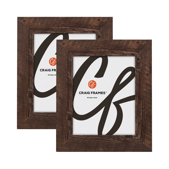 Craig Frames American Barn 12x20 inch Picture Frame Faux Brown Oak Barnwood, Set of Two