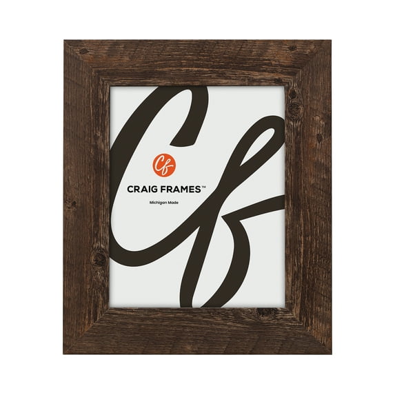 Craig Frames American Barn, 13x16 inch Picture Frame, Faux Brown Oak Barnwood