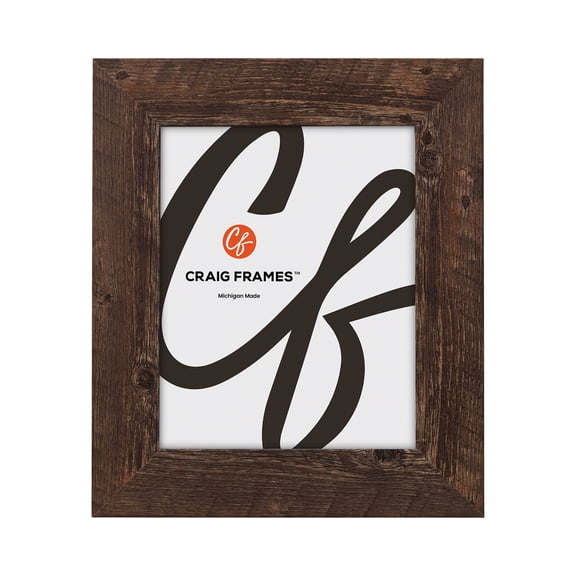 Craig Frames American Barn, 14x14 inch Picture Frame, Faux Brown Oak Barnwood