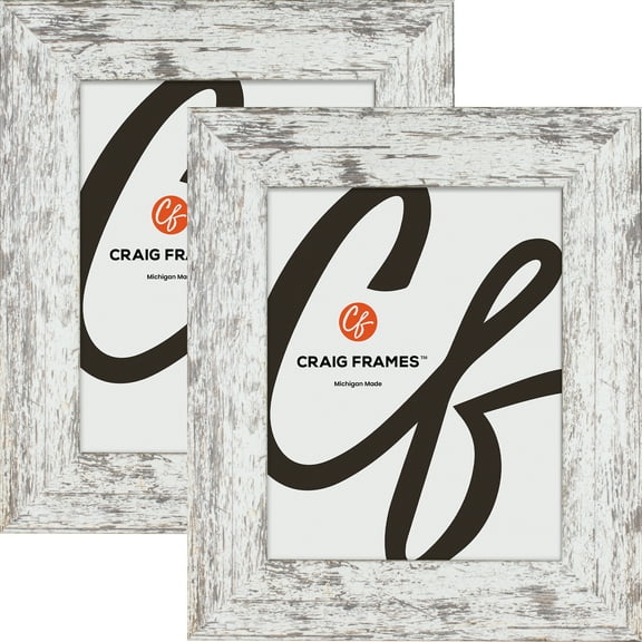 Craig Frames American Barn, 20x30 inch Picture Frame, Faux White Barnwood, Set of 2