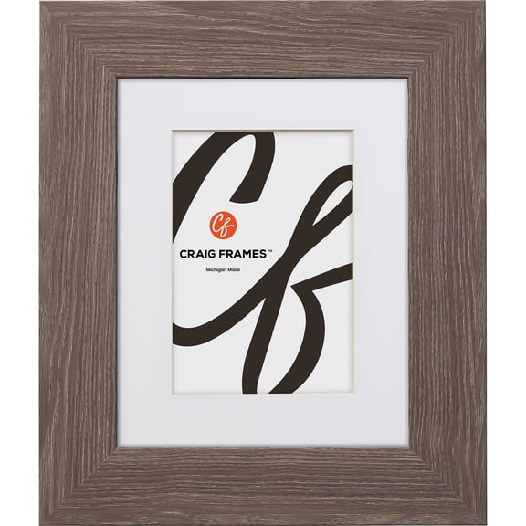 Craig Frames American Barn, 30x38 inch Faux Barnwood Picture Frame Matted for a 24x32 Photo, Farmhouse Grey