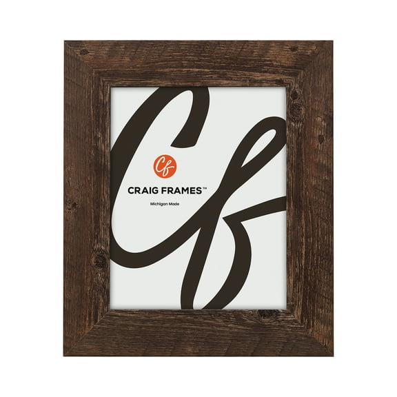 Craig Frames American Barn, 7x8 inch Picture Frame, Faux Brown Oak Barnwood