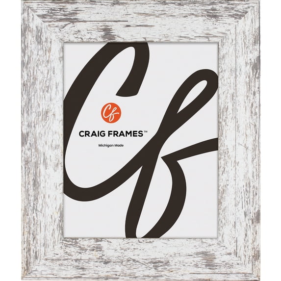 Craig Frames American Barn, 9x12 inch Picture Frame, Faux White Barnwood