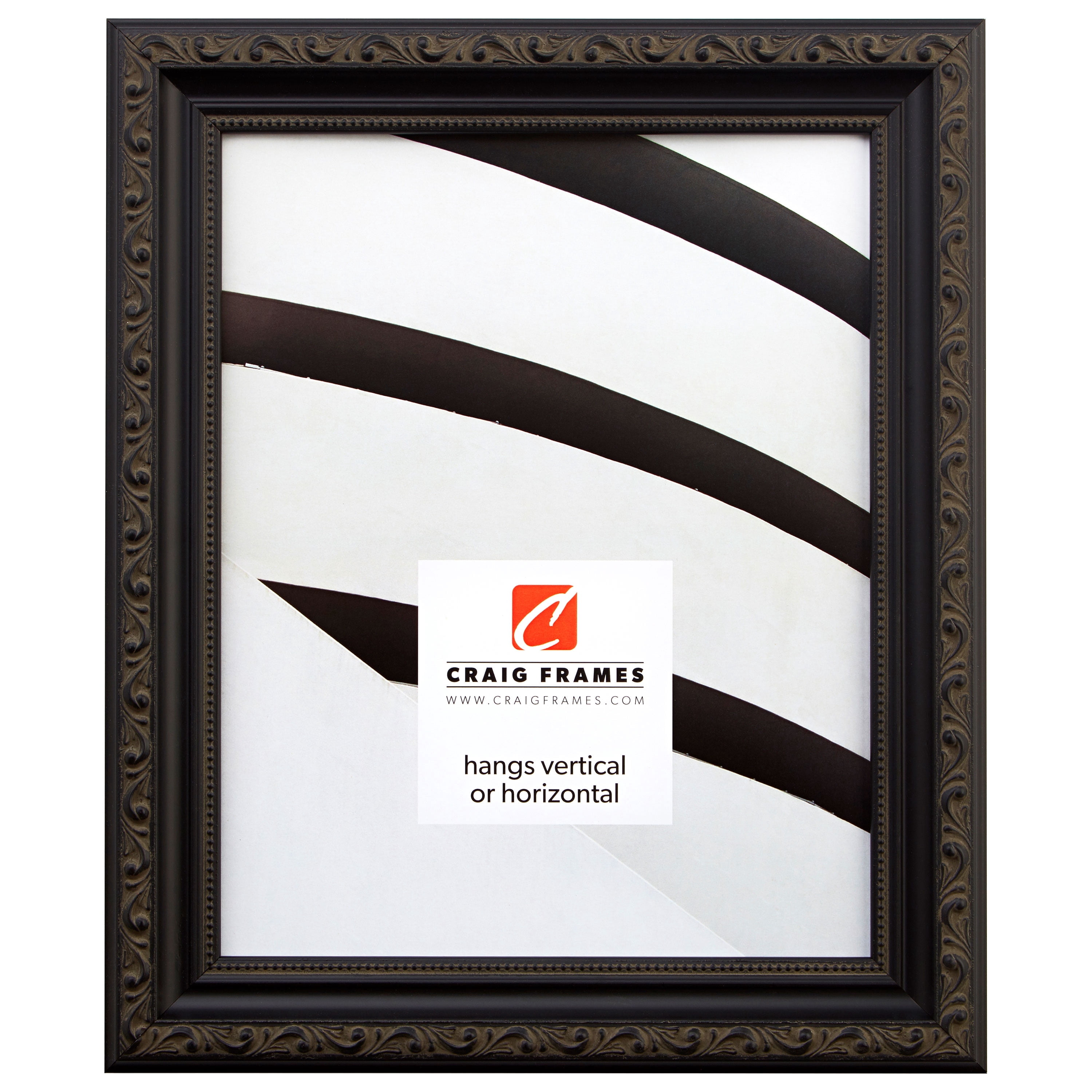 Craig Frames Ancien, 18x24 inch Picture Frame, Ornate Antique Black