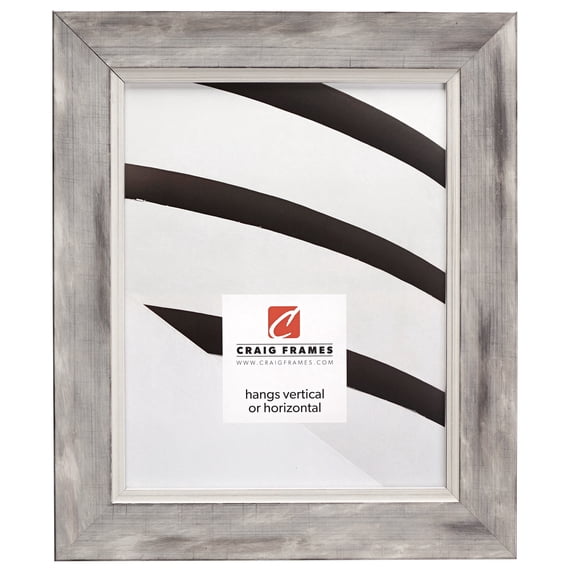 Craig Frames Aristocrat, 12x36 inch Picture Frame, White and Silver