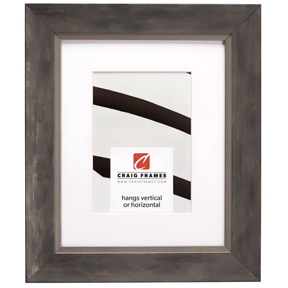 Craig Frames Aristocrat, 12x36 inch Silver and Grey Picture Frame Matted for a 8x32 Photo