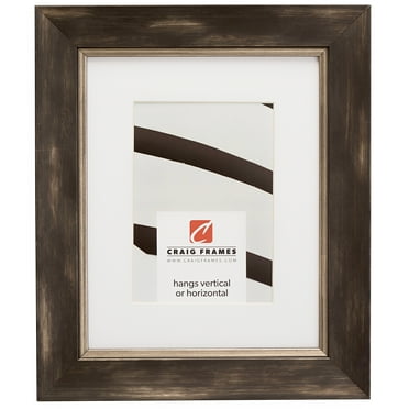 Craig Frames Aristocrat, 14x18 inch Black and Pewter Picture Frame Matted for a 10x13 Photo