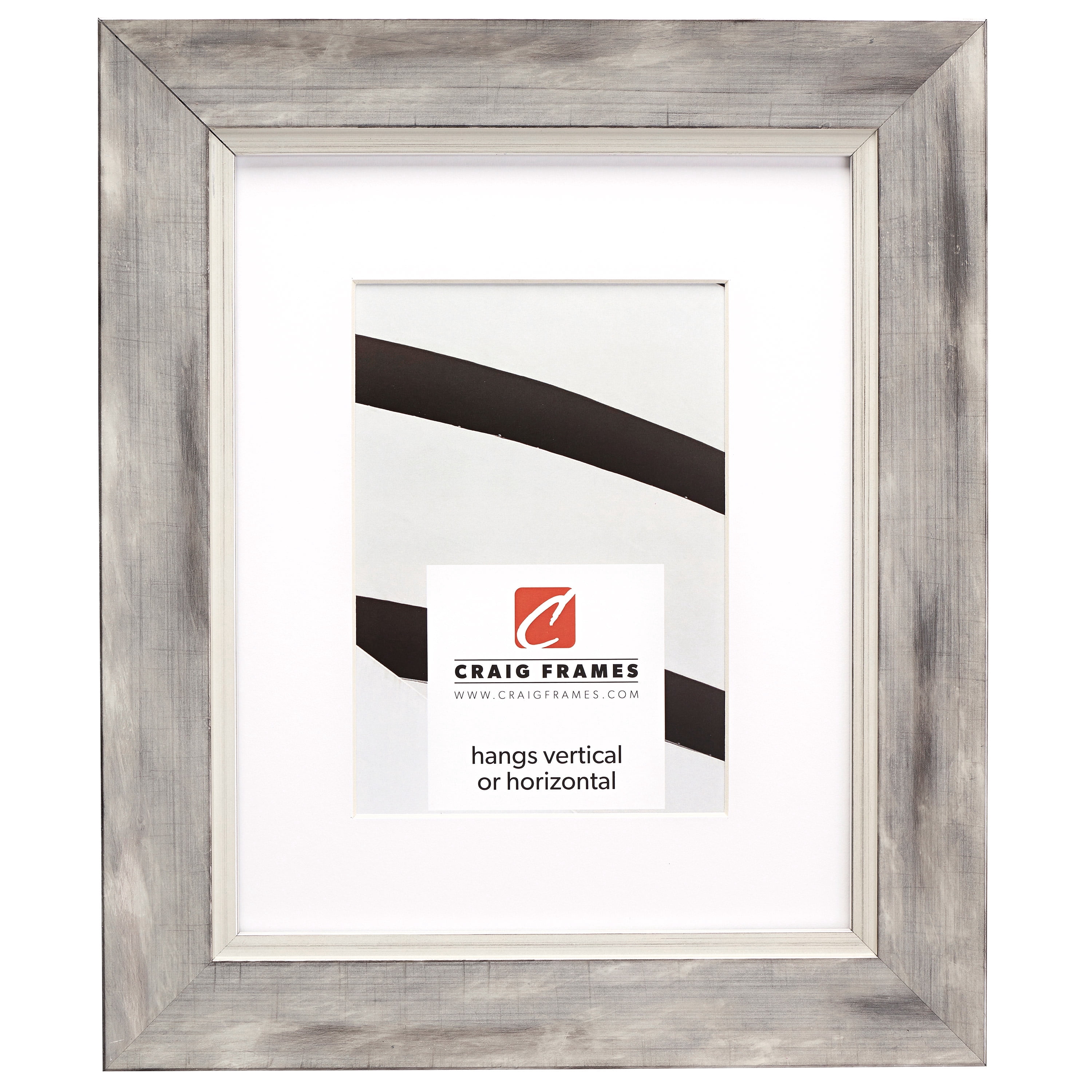 Craig Frames Aristocrat, 18x24 inch White and Silver Picture Frame Matted for a 12x18 Photo