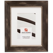 Craig Frames Aristocrat, 19x25 inch Black and Pewter Picture Frame Matted for a 14x20 Photo
