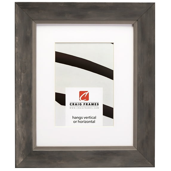 Craig Frames Aristocrat, 19x25 inch Silver and Grey Picture Frame Matted for a 14x20 Photo