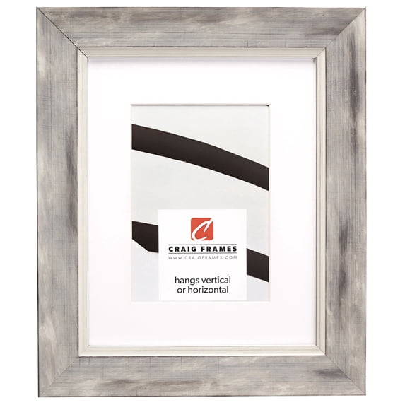 Craig Frames Aristocrat, 20x26 inch White and Silver Picture Frame Matted for a 16x22 Photo