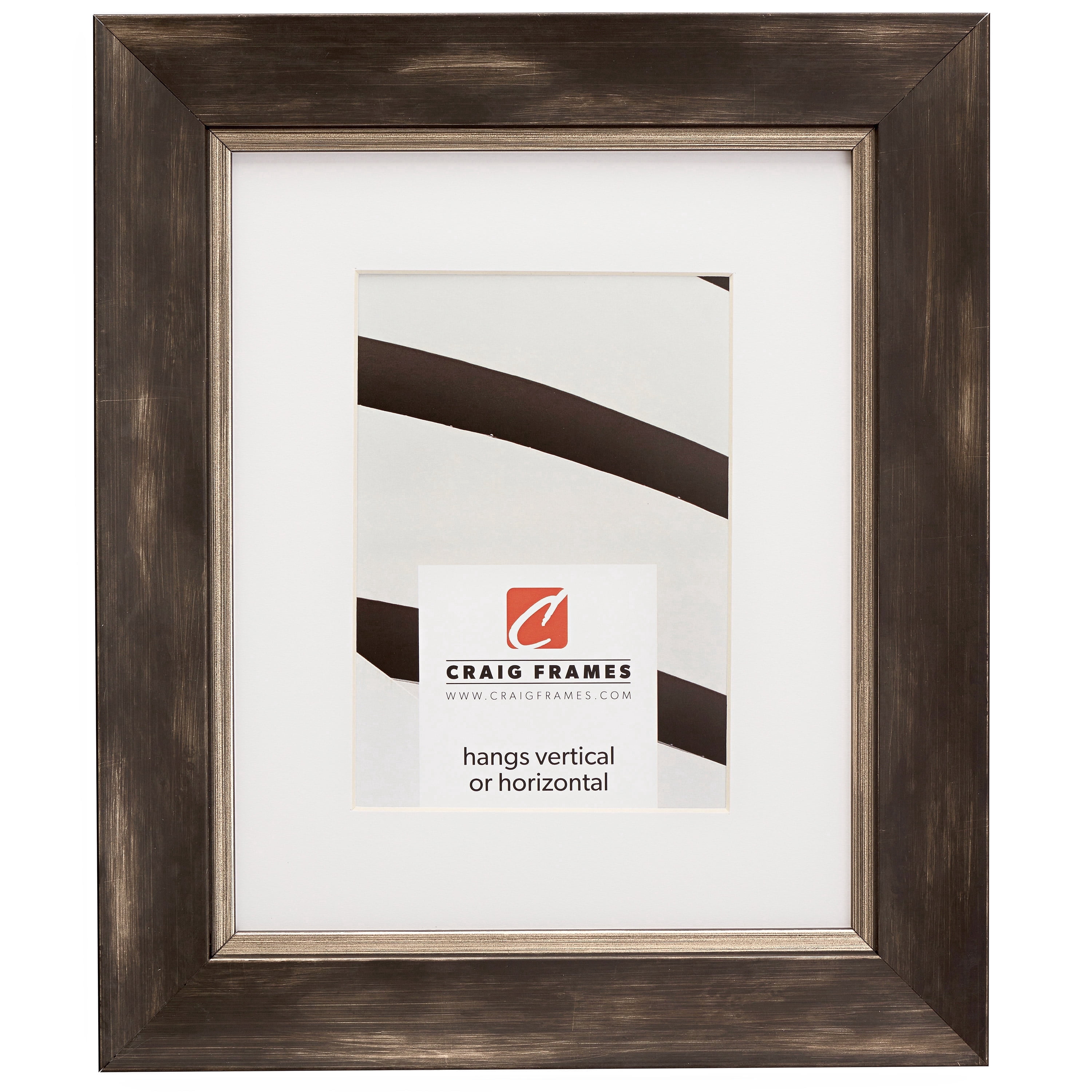 Craig Frames Aristocrat, 22x28 inch Black and Pewter Picture Frame Matted for a 18x24 Photo