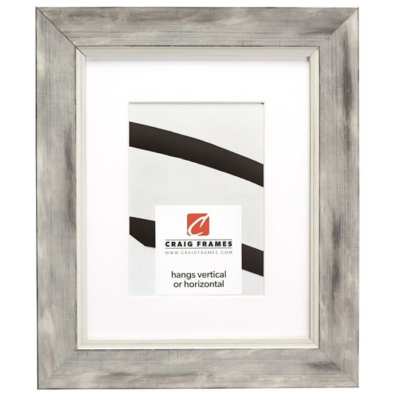 Craig Frames Aristocrat, 22x28 inch White and Silver Picture Frame Matted for a 18x24 Photo
