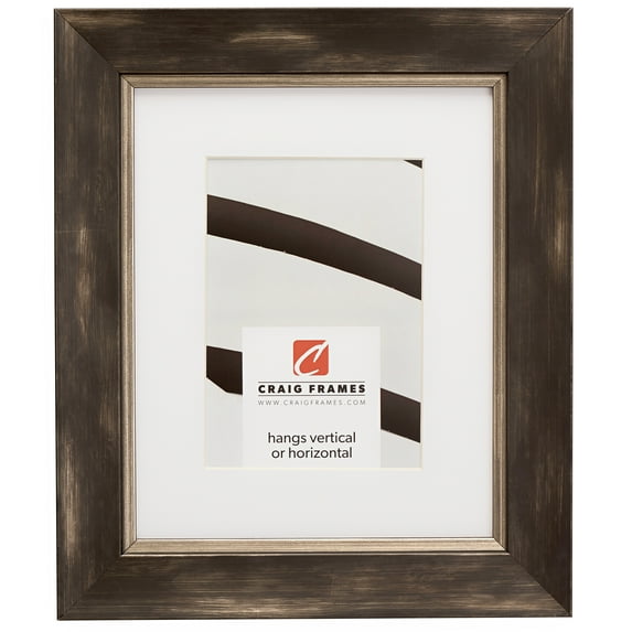 Craig Frames Aristocrat, 24x30 inch Black and Pewter Picture Frame Matted for a 20x26 Photo