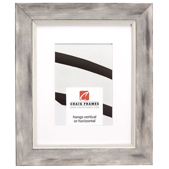 Craig Frames Aristocrat, 8x10 inch White and Silver Picture Frame Matted for a 5x7 Photo