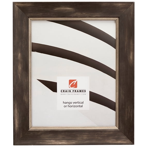 Craig Frames Aristocrat, 8x12 inch Picture Frame, Black and Pewter