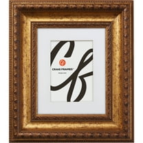 Craig Frames Arqadia Gothic, 18x24 inch Aged Gold Picture Frame Matted for a 12x18 Photo