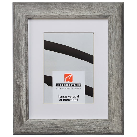 Craig Frames Arthur, 11x17 inch Gray Barnwood Picture Frame Matted for an 8x12 Photo
