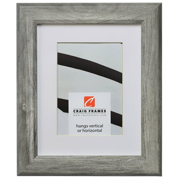 Craig Frames Arthur, 14x18 inch Gray Barnwood Picture Frame Matted for a 10x13 Photo