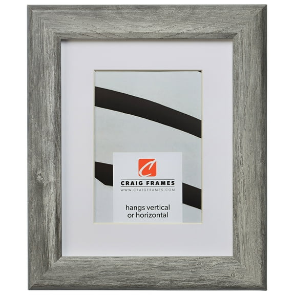 Craig Frames Arthur, 19x25 inch Gray Barnwood Picture Frame Matted for a 14x20 Photo