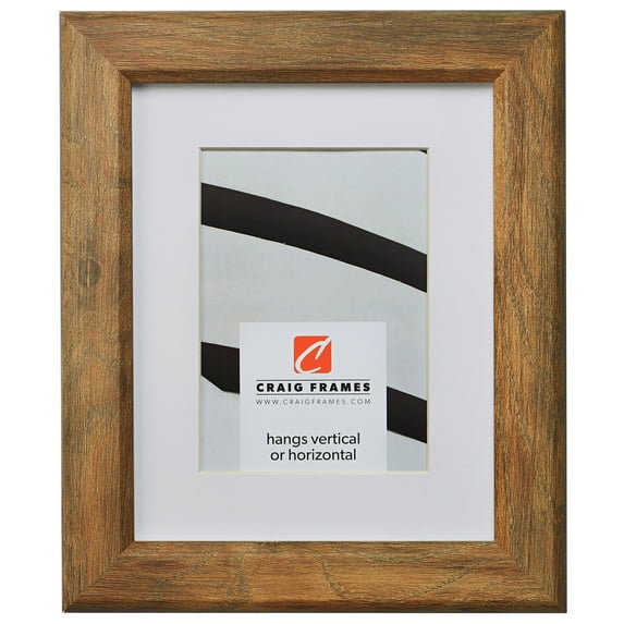 Craig Frames Arthur, 20x20 inch Brown Barnwood Picture Frame Matted for a 16x16 Photo