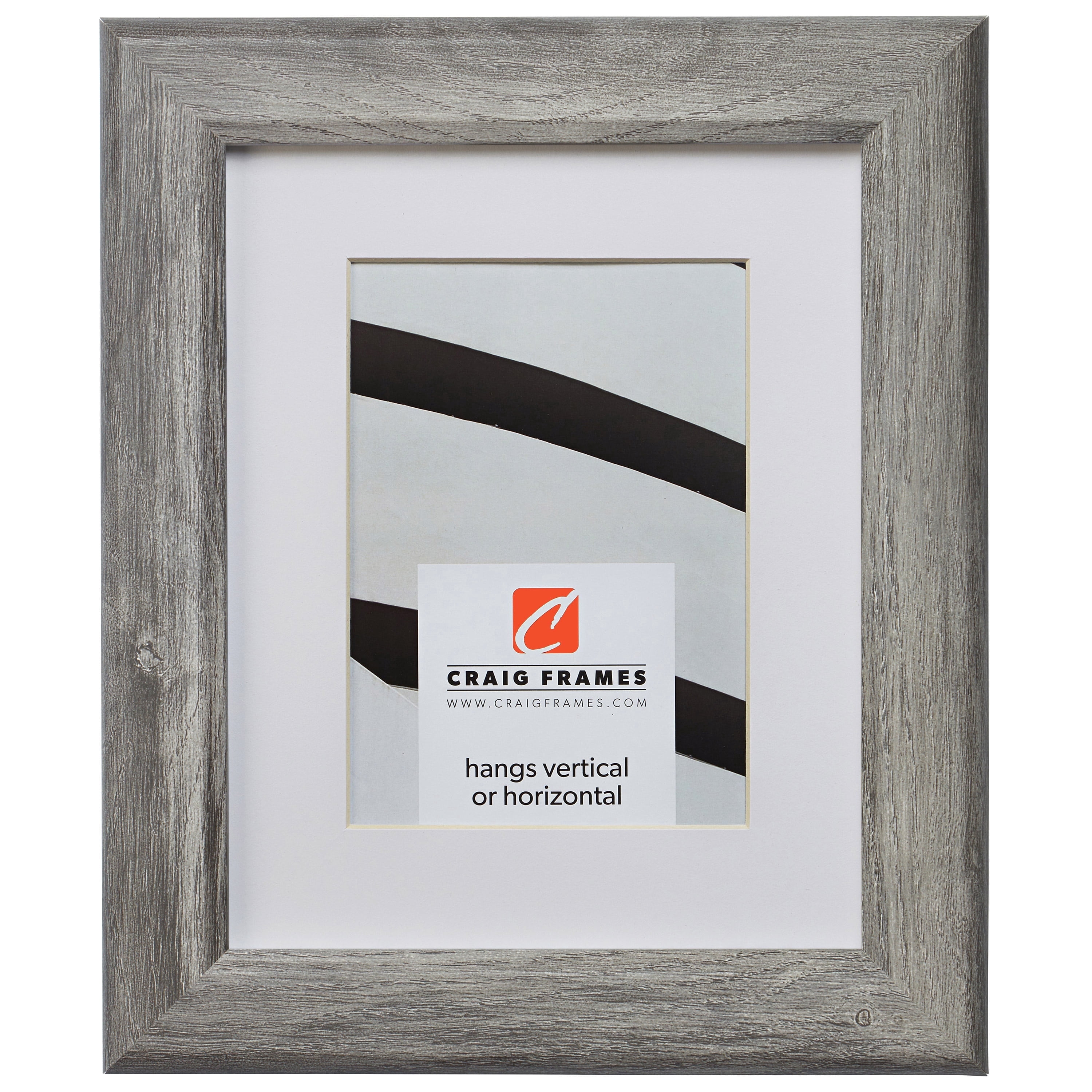 Craig Frames Arthur, 22x28 inch Gray Barnwood Picture Frame Matted for an 18x24 Photo