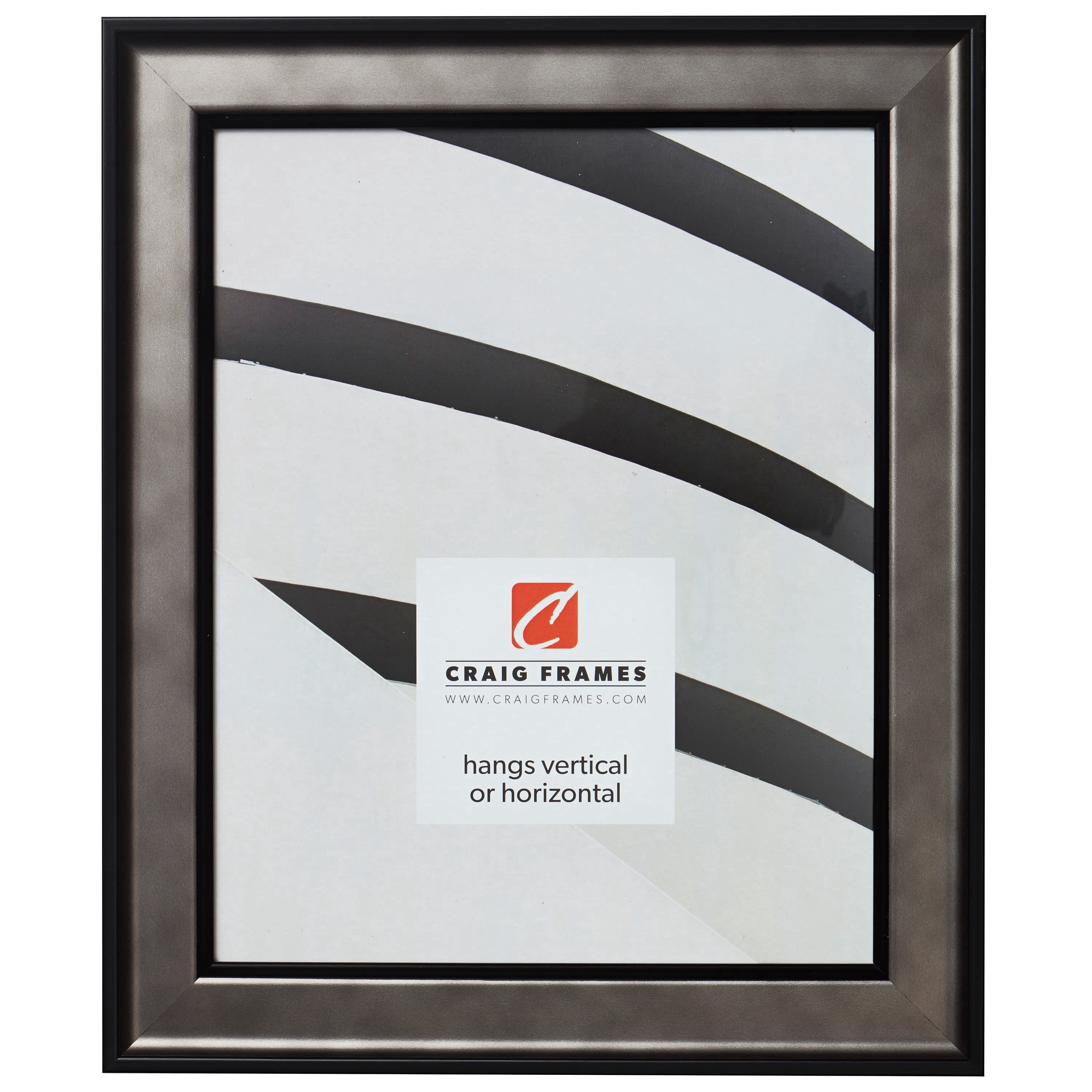 Craig Frames Atlas, 14x20 inch Picture Frame, Antique Pewter and Black ...