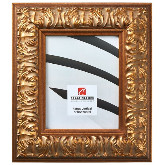 Craig Frames Barroco, 8x12 inch Picture Frame, Antique Gold Baroque