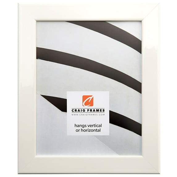 Craig Frames Bauhaus 125, 10x12 inch Picture Frame, Glossy White