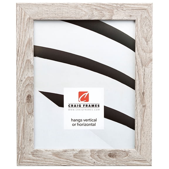 Craig Frames Bauhaus 125, 11x17 inch Picture Frame, Rustic Restoration White
