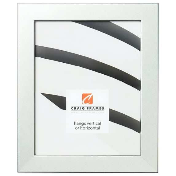 Craig Frames Bauhaus 125, 12x12 inch Picture Frame, Modern Brushed Silver