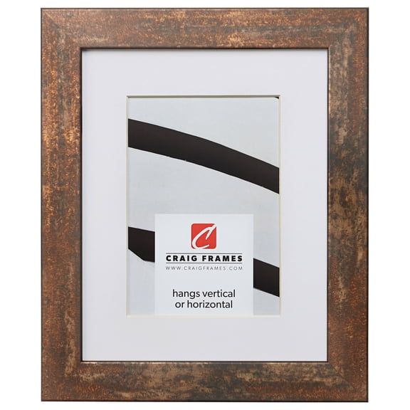 Craig Frames Bauhaus 125, 16x24 inch Rust Picture Frame Matted for a 12x18 Photo