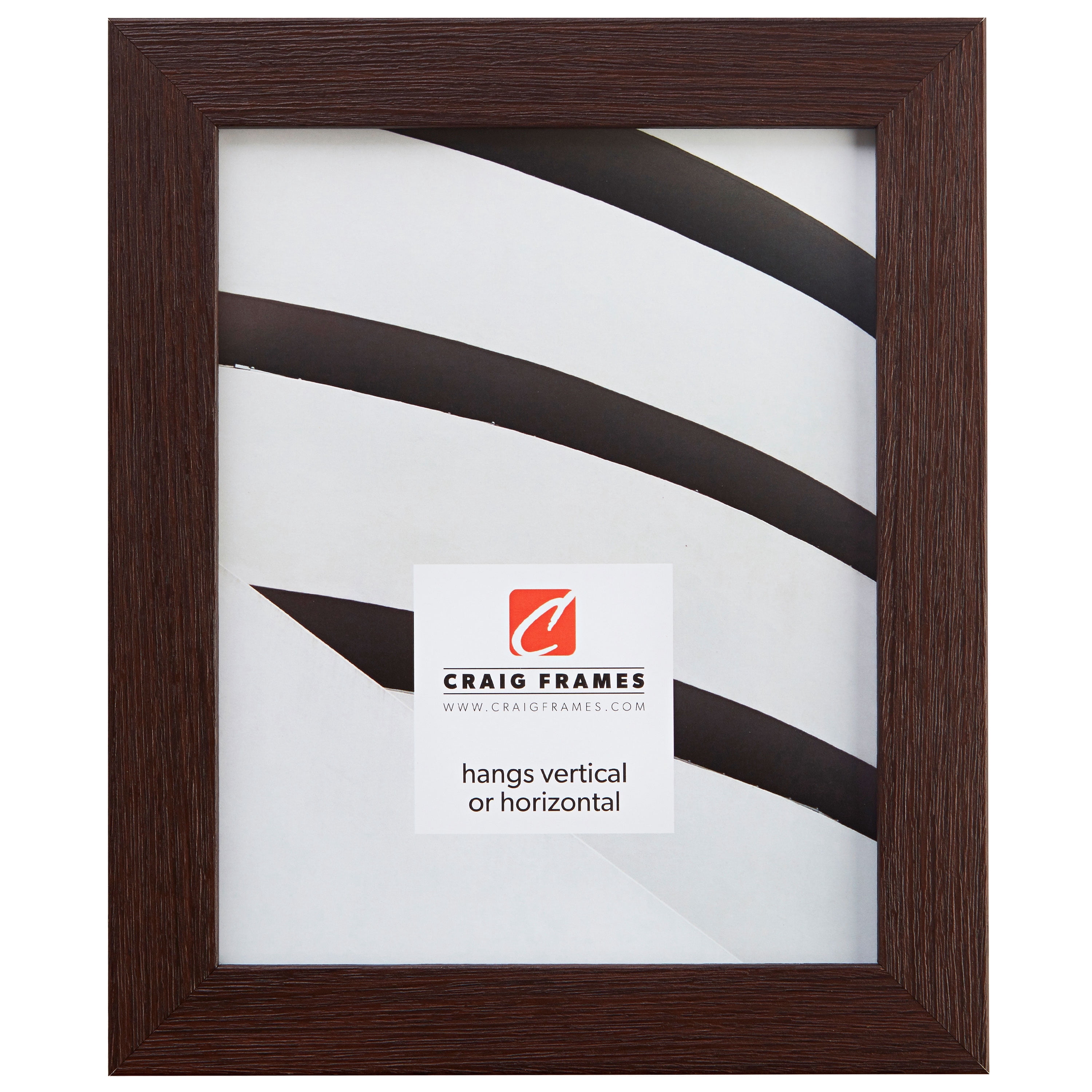 Craig Frames Bauhaus 125, 18 x 24 Inches Picture Frame, Brown Wood Grain