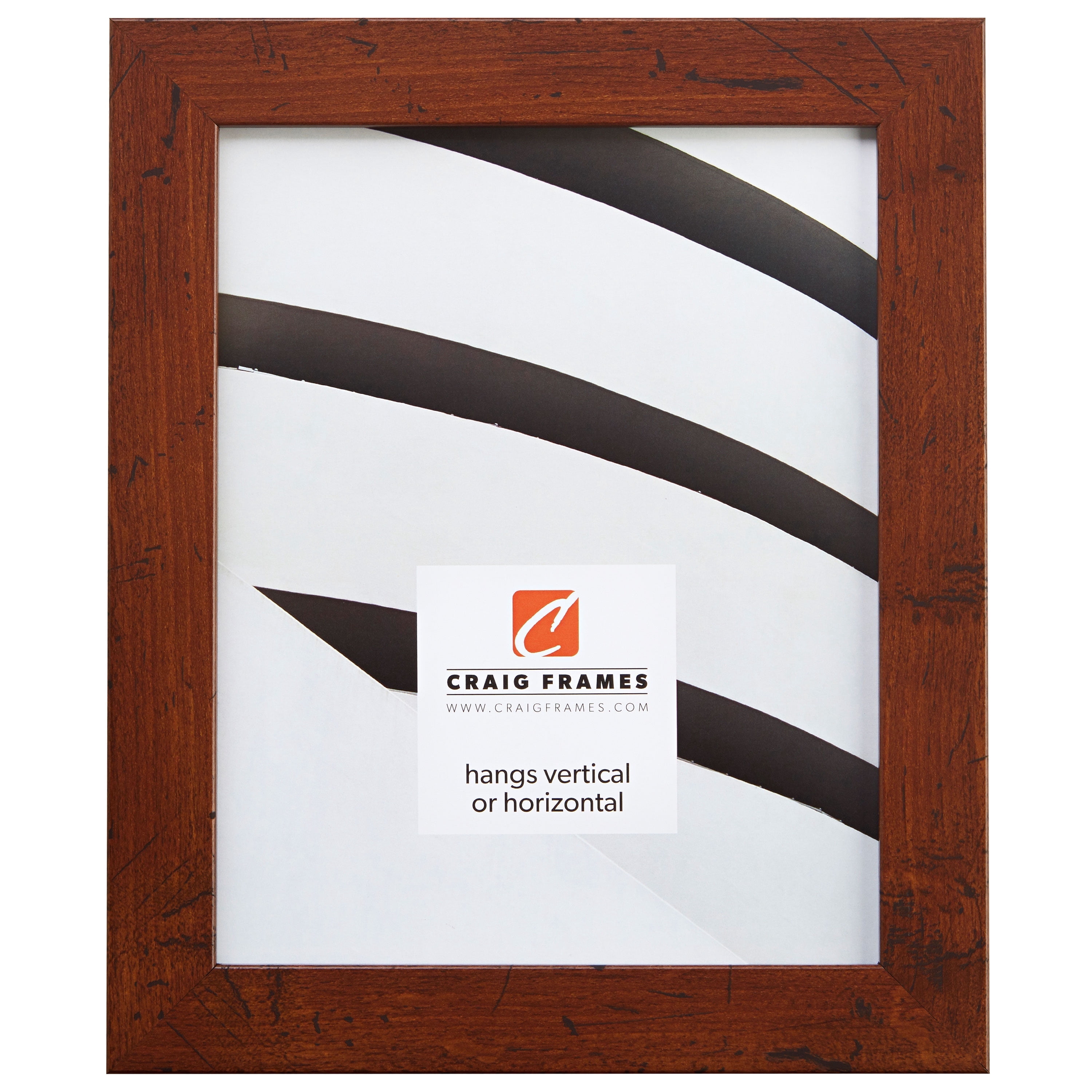 Craig Frames Bauhaus 125, 18x36 inch Picture Frame, Modern Dark Walnut