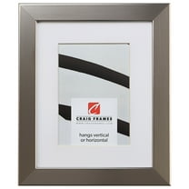 Craig Frames Bauhaus 125, 22x28 inch Stainless Silver Picture Frame Matted for an 18x24 Photo