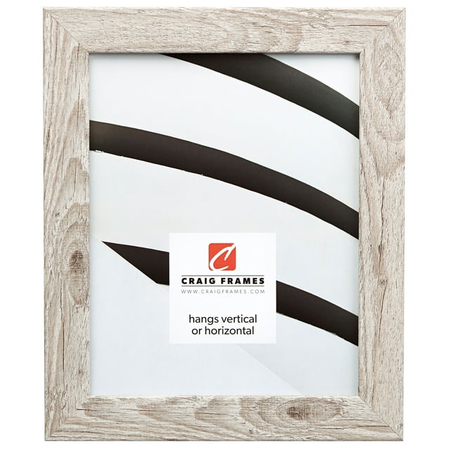 Craig Frames Bauhaus 125, 24x24 inch Picture Frame, Rustic Restoration White