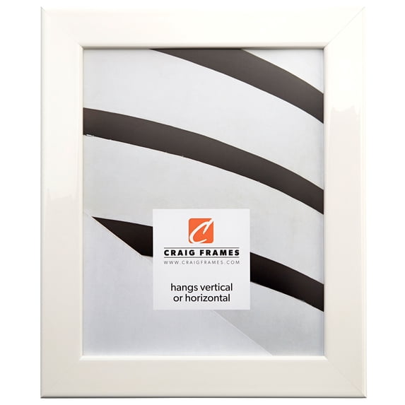 Craig Frames Bauhaus 125, 5x7 inch Picture Frame, Glossy White