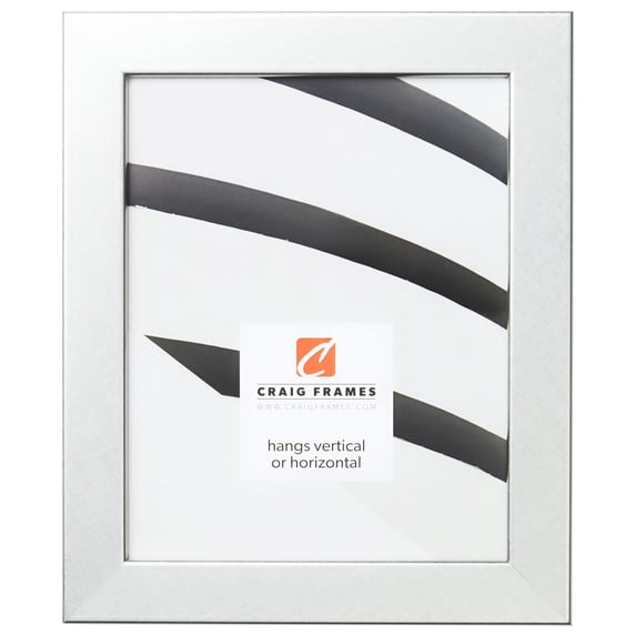 Craig Frames Bauhaus 125, 5x7 inch Picture Frame, Modern Brushed Silver