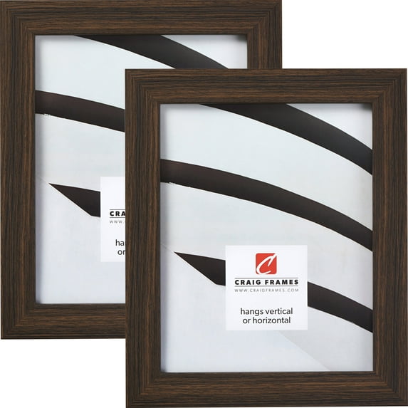 Craig Frames Bauhaus 125, Modern Black Tan Oak Picture Frame, 4x6 Inch, Set of 2