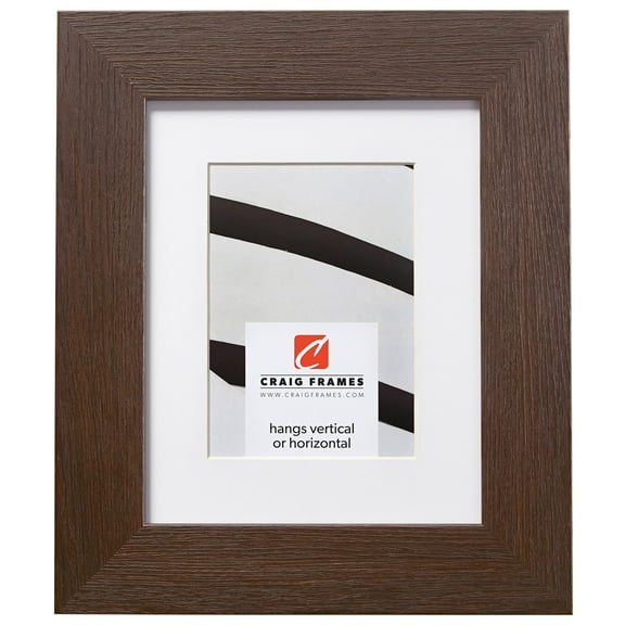Craig Frames Bauhaus 200, 16x22 inch Brown Picture Frame Matted for a 12x18 Photo
