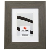 Craig Frames Bauhaus 200, 16x24 inch Grey Picture Frame Matted for a 12x18 Photo